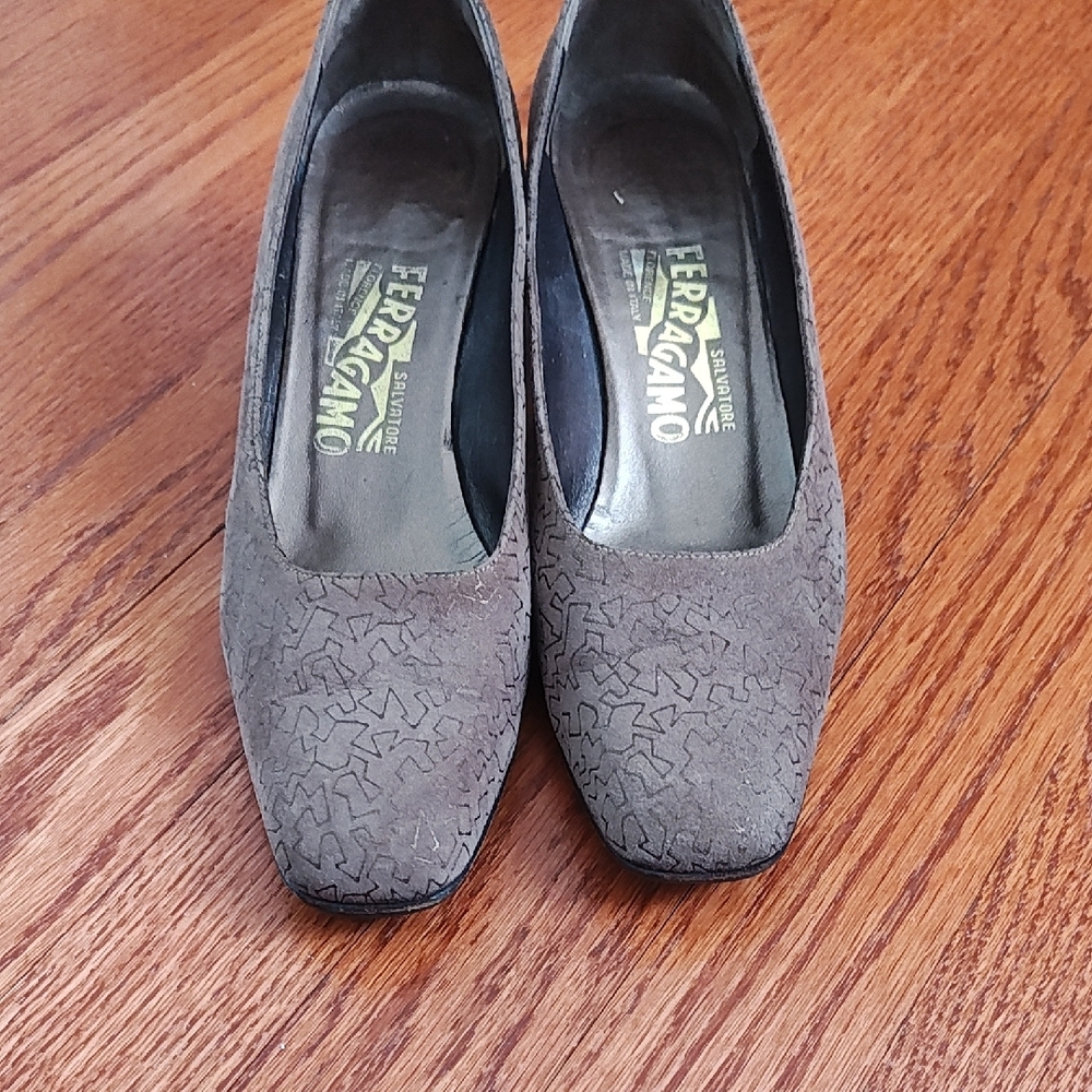Salvatore Ferragamo Women's Gray Suede Shoes